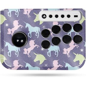 Glossy Glitter Gaming Skin Compatible with Hori Fighting Stick Mini (PS5, PS4, PC) - Unicorn Dream - Premium 3M Vinyl Protective Wrap Decal Cover - Easy to Apply | Crafted in The USA by MightySkins
