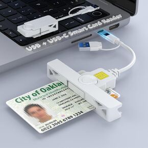 CAC Card Reader USB/USB C 2 in1 DOD Military USB Common Access CAC Card Reader Type C Smart Card Reader PIV CAC Reader Credit Card Reader for Windows, Mac OS Mini Fold Plug and Play CAC Reader