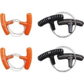 Woogim 4 Pcs Stainless Steel PP Handle Cable Saws for Handsaws Outdoor Wire Saws 70cm Orange
