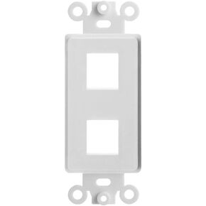 Cmple - 2 Port Decorator Wall Plate Insert, 1-Gang Keystone Wall Plate, Standard Keystone Jack Single Gang Wall Plate - White