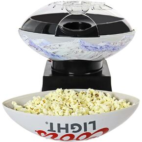 Coors Light Hot Air Popcorn Maker, Football Shaped Air Popper, with Serving Bowl, Kernel Measuring Cup, Butter Melter, Makes Healthy Snacks with No Oil or Microwave, for Movie Nights and Sports Fans