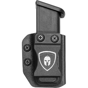 Universal Mag Carrier IWB/OWB Magazine Holster Fit: 9mm/.40 Double Stack, Option 1: Glock 17 19 26 45(Gen 3-5)/HK VP9, Option 2: Taurus G2C/G3C/Sig Sauer P365/P320/Hellcat/CZ P10C/Walther PPQ M1