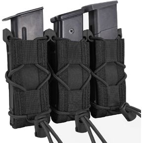 Triple Pistol Mag Pouch Uiversal Mag Pouch Moll Tactical Magazine Holster Single Double Stack Magazine for 9mm/.40 Calibers 45acp Glock S&W M&P, Sig 226/229, and Springfield 1911,Sig Sauger,P365,P365X