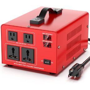 Voltage Converter Auto Transformer Heavy Duty Step Up/Down Power Converter 220V to 110V, 110V to 220V with US Outlets, Universal Outlets, LCD Display, Circuit Breaker Protection（3000W）