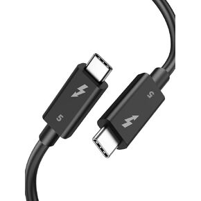CableCreation Thunderbolt 5 Cable, Supports 8K Display/ 80Gbps Data Transfer/ 120Gbps Bandwidth Boost/ 240W Fast Charging, Compatible with Thunderbolt 4, USB4, Thunderbolt 3 and USB-C, Black, 3.3FT