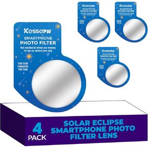 Solar Eclipse Imaging Enhancing Lens Filter for Your Smartphone 4-Pack. Capture The Eclipse and Ensure Your Phone Camera is Shielded from Harmful Rays