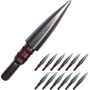Field Points arrowheads 100/125/150/200/300 Grains Archery Field Points,Stainless Steel Screw in Archery Field Tips and Broadheads (1 Dozen 12 PCS)