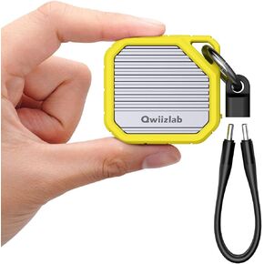 Qwiizlab M.2 2230 SSD NVMe Enclosure, 10Gbps USB 3.2 Gen 2 Type-C, Fits M Key up to 2TB, Supports PCIe UASP, Rugged Aluminum Case (Lemon Fizz), SSD Not Included