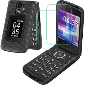 for TCL Flip 3 Phone Case with [2*Screen Protector],TCL Flip 3 Case Slim Fit Hard Shell Design [Front Back Full Body Protection] Frosted PC Shockproof Phone Case for TCL Flip 3 T435 2024 Purple