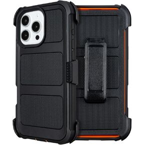 for iPhone 16 Pro Max Case with Belt Clip Holster,for iPhone Pro Max 16 Case with Stand,Heavy Duty Rugged,2 Layers of Sturdy,Anti-Drop,for Protective Phone Case iPhone 16 Pro Max Case Black