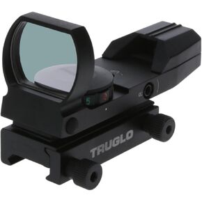 Truglo Dual-Color 34mm x 24mm Hunting Shooting Durable Lightweight Compact Parallax Free Waterproof Shock Resistant Adjustable Red/Green Open Dot Sight Battery Included