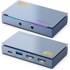 HDMI Capture Card, 4K Video Capture Device, USB 3.0 Loop-Out HD 1080P 60FPS Zero Latency, Video Capture Card for Streaming and Recording (Blue)