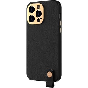 Moshi Altra Crossbody Case with Detachable Quick-Buckle Design (for iPhone 14 Pro 6.1 in), MagSafe Compatible, Aluminum Lens and Buttons [Crossbody and Wristlet Strap Sold Separately], Midnight Black