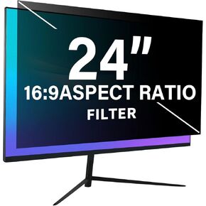 Computer Privacy Screen Filter 24 inch,Removable 16:9 Widescreen Monitor Privacy Screen,Anti Glare Blue Light Privacy Shield,Support Two Side use