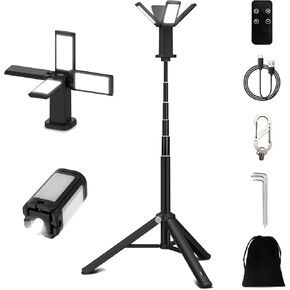 Portable Camping Lights 14000mAh,Led Working Light Rechargeable with Stand,Cordless Outdoor Camping Lantern Waterproof,Hangable Tent Lights,Perfect for Camping,Working,Home Emergency Light.