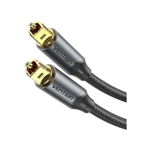 VENTION Digital Optical Audio Cable Nylon Braided Fiber, Slim Metal Case, Gold Plated Plug, 6.6 ft Toslink Fiber Optic Audio Cable for Sound Bar TV PS4 Samsung Vizio Bose LG