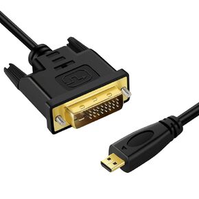 Twozoh Micro HDMI to DVI Cable 3.3FT, Micro HDMI 1.4 to DVI 24+1 Pin Male to Male Cable Support 1080P Full HD