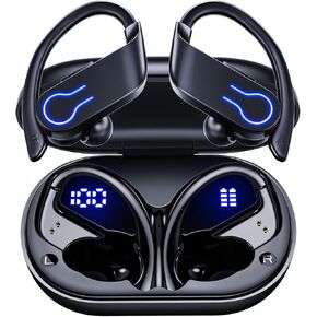Wireless Bluetooth Earbuds 120H Playtime Bluetooth 5.3 Ear Buds for Sports, Hi-fi Stereo Earphones with LED Display Charging Case, Headphones for Running/Workout Audifonos Bluetooth inalambricos