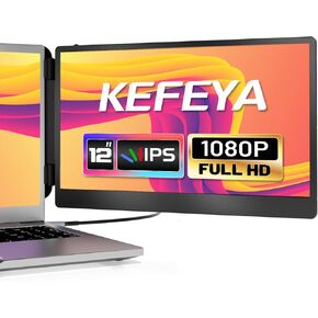 Laptop Screen Extender, 15.6" Portable Monitor for Laptop with 120% sRGB, FHD IPS & USB to HDMI Hub & 235° Rotation, Triple Monitor Extender Plug & Play Fits for All Laptops (Mac/Win/Android)