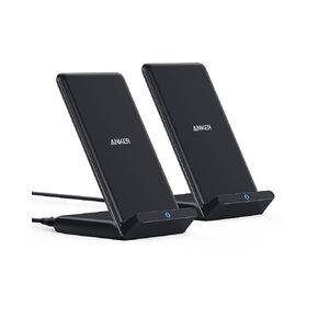 Anker 2-Pack 313 Wireless Charging Stand, Qi-Certified for iPhone 16/15/14/13 Series, 10W Fast Charging for Galaxy S23/S22/S21 (No AC Adapter)