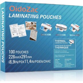 Thermal Laminating Sheets, Letter Size 100 Pack Laminating Pouches 9" x 11.5", 3-Mil Thick Transparent Laminated Paper Ideal Office and School Supplies, Flexible Rigidity for Laminator