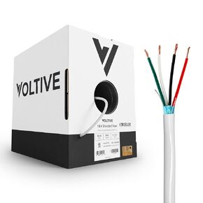 Voltive 18/4 Shielded Riser - CL3R Rated - Oxygen-Free Copper (OFC) - 500 Foot Box - Black