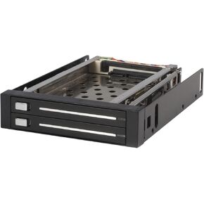 StarTech.com 2 Drive 2.5in Trayless Hot Swap SATA Mobile Rack Backplane - Dual Drive SATA Mobile Rack Enclosure for 3.5 HDD (HSB220SAT25B),Black