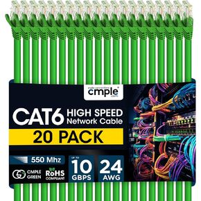 كابل إيثرنت Cat 6 بطول 1.5 قدم، كابل تصحيح Cat6 بسرعة 10 جيجابت في الثانية، كابل شبكة 550 ميجا هرتز، موصلات RJ45، متوافق مع كمبيوتر الألعاب، الكمبيوتر المحمول، المودم، جهاز التوجيه، HDTV، وحدة تحكم الألعاب - أزرق in Kuwait