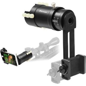 Astromania Rifle Scope Mount Camera Adapter - Phone Scope Adapter for Hunting Teaching & Bird Watching- Premium Aluminum, Featuring a 360-degree Angle Adjustment Smartphone Holder with Extension Tube