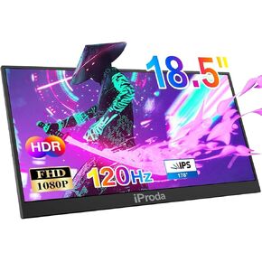 Portable Monitor for Laptop,120hz Portable Gaming Monitor FHD 1080P 18.5 inch Laptop Monitor Extender Travel Portable Computer Monitor Screen Extender for PS5/4 Mac PC USB C Second Monitor Portatil
