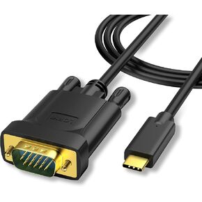 USB C to VGA Cable 6ft, USBC Type-C to VGA Cable [Thunderbolt 3 Compatible] for MacBook Pro 2019/2018/2017, Galaxy S10/S9/S8, Dell XPS 13/15, Pixelbook, Surface Book 2 and More
