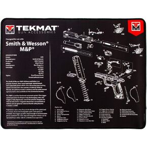 TekMat Ultra 20 Premium 15" X 20" 1/4" Thick Oil Resistant Non-Slip Waterproof Stitched Edges Handgun Cleaning Mat for use with Smith & Wesson
