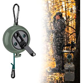 Treestand Retractable Bow Hoist - 33FT Retractable Tree Stand Hunting Hoist Rope 4MM Thickened Rope, Quick & Easy Treestand Gear Hoist for Hunting Bow and Gun Retriever