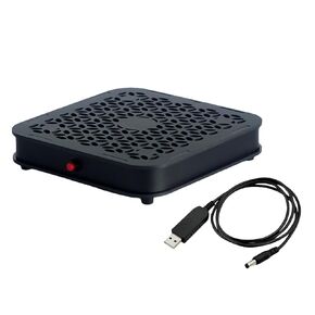 MAC Mini Mount,Mini Cooling Fan Design,Super Strong Wind Modification Chassis,Equipped with a 5.5 Inches Silent Fan for Heat Sin,USB Powered Supply(Black)