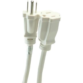 Woods 277563 Outdoor Extension Power Block, Weatherproof with Reinforced Blades, Heavy Duty Vinyl Jacket, Durable Cord, Tangle Free, 8-Foot, White