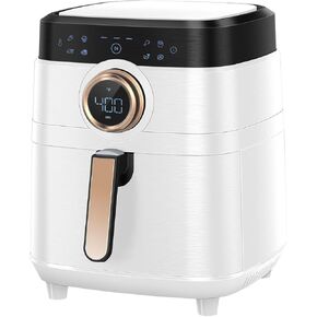 Air Fryer, ALLCOOL Airfryer Oven 8QT Large Air Fryer 1700W 8-in-1 with Touch Screen Air Fryers Dishwasher Safe Nonstick Tray Freidora de Aire 32 Recipes BPA & PFOA Free White Air Fryer