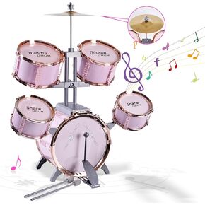 Children's Jazz Drum Set - Children's Educational Instrument Toy Set Rock Jazz Drum Set Percussion Instrument Music Enlightenment Education Toy Suitable for 3-8 Year Old Boys and Girls Gift