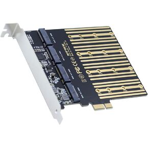 NFHK Four SATA NGFF Key B+M SSD to PCI-E 1x Mainboard Desktop Adapter Converter SSD Card ASM1064 2280