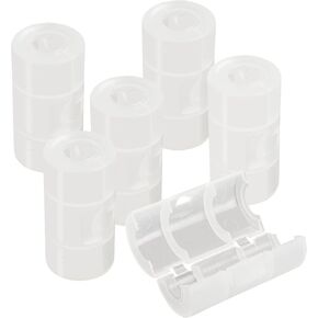 AA to C Battery Adapters Battery Cell Converters Transparent AA to C Size Holder Shell Case Cover for AA Battery(Clear Color,Pack of 4)