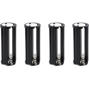 Black - (4 Pcs) AAA Battery Holder Cylinder 3x1.5V AAA Plastic Battery Storage Adapter Case Box for Flashlight Lamp RC (Dia 0.85 inch)
