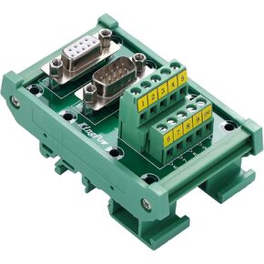 DB9 Male/Female D-SUB Din Rail Mount Interface Module, RS232 Serial D-sub 9Pin Port Terminal Block Breakout Board