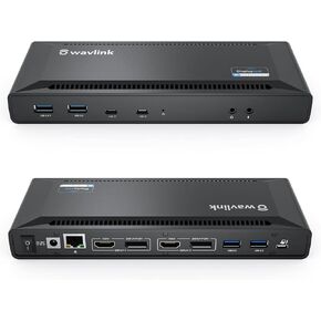 WAVLINK 4K Universal USB C Docking Station Dual Monitors, Displaylink USB C Dock, 100W PD Charging for MacBook M1/M2, Thunderbolt 4/3, USB-C Windows Mac, 2 DisplayPort & 2 HDMI, Ethernet, Audio