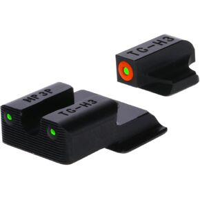Tritium Pro Night Sights, Compatible with Smith & Wesson Handgun Models Glow-in-The-Dark Front & Rear Gun Sight Set with Focus Lock Front Ring