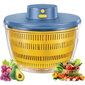 Electric Salad Spinner,Automatic Salad Rotator,USB Chargeble Lettuce Spinner- Easy Water Drain System,Lettuce Cleaner and Dryer for Home Kitchen Washing & Drying Leafy Vegetables (White)