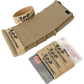 Aolamegs 5/10 Pack Magazine Bands - 5.56 Nato, 300 Blackout, 300 Subsonic, .223 Remington, .308 Winchester, 7.62x39 Magazine Marking Band, Durable Silicone Ammo Caliber Bands for Magazine Identification (2 Colors)