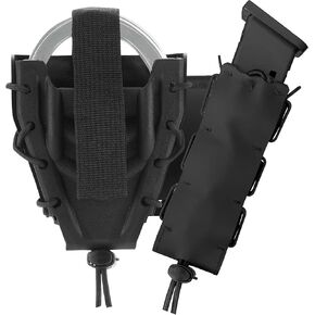 Magazine Handcuff Combo Holster Mag & Cuff Pouch Fits Glock, 9mm Magazine and Chain Handcuffs Right and Left Hand Black