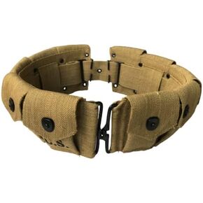 U.S Army M1923 Rifle Cartridge WWII Springfield M1 Garand 10 Pocket Canvas Ammunition Belt Bandolier