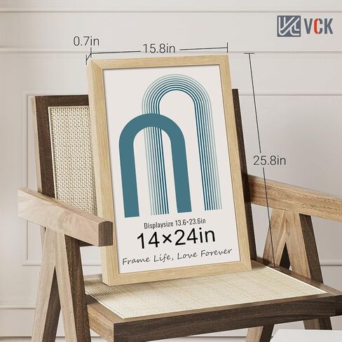 VCK 11x17 Picture Frame 5 Pack, Brown Solid Wood Poster Frame with Exclusive Wood Grain, Wall Mounting Hanging in Kuwait