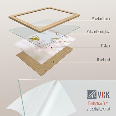 VCK 11x17 Picture Frame 5 Pack, Brown Solid Wood Poster Frame with Exclusive Wood Grain, Wall Mounting Hanging in Kuwait