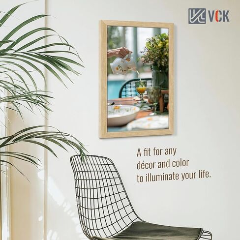 VCK 11x17 Picture Frame 5 Pack, Brown Solid Wood Poster Frame with Exclusive Wood Grain, Wall Mounting Hanging in Kuwait